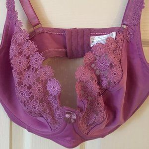 New! DELTA BURKE Purple Berry Full Busted Underwire Lace Bra 40D